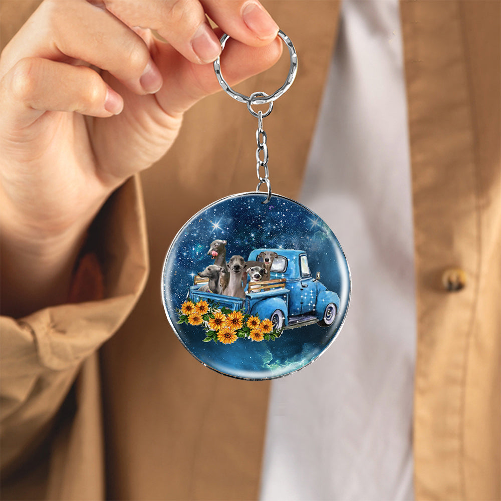 With Greyhound TAKE THE TRIP CLASSIC-Round Resin Epoxy Metal Keychain