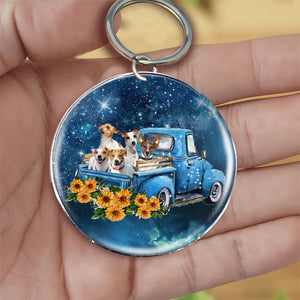 With Jack Russell Terrier TAKE THE TRIP CLASSIC-Round Resin Epoxy Metal Keychain