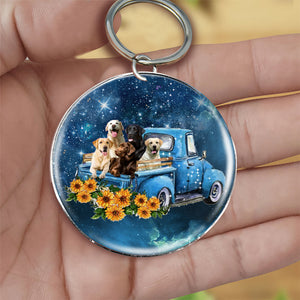 With Labrador Retriever TAKE THE TRIP CLASSIC-Round Resin Epoxy Metal Keychain