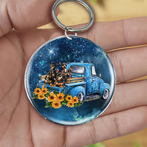 With Miniature Pinscher TAKE THE TRIP CLASSIC-Round Resin Epoxy Metal Keychain