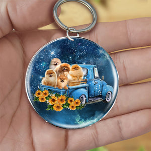 With Pomeranian TAKE THE TRIP CLASSIC-Round Resin Epoxy Metal Keychain