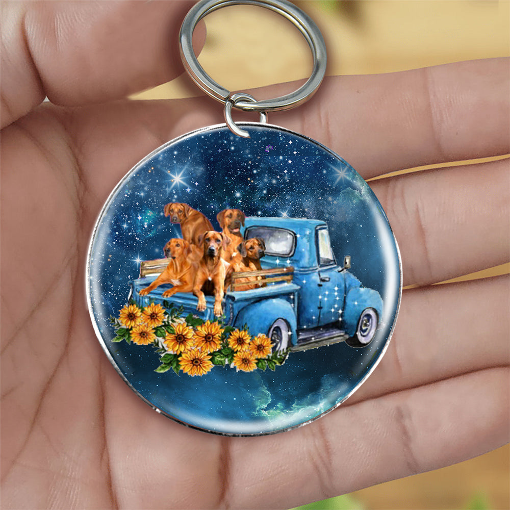 With Rhodesian Ridgeback TAKE THE TRIP CLASSIC-Round Resin Epoxy Metal Keychain