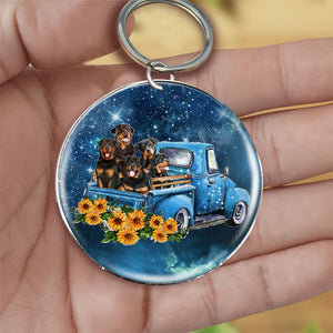 With Rottweiler TAKE THE TRIP CLASSIC-Round Resin Epoxy Metal Keychain