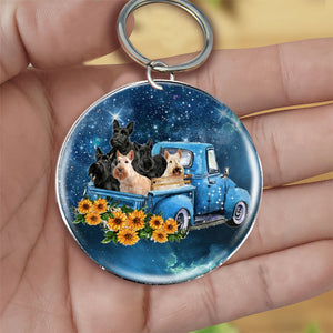 With Scottish Terrier2 TAKE THE TRIP CLASSIC-Round Resin Epoxy Metal Keychain