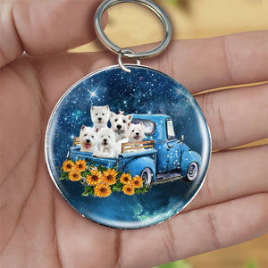 With Westie TAKE THE TRIP CLASSIC-Round Resin Epoxy Metal Keychain