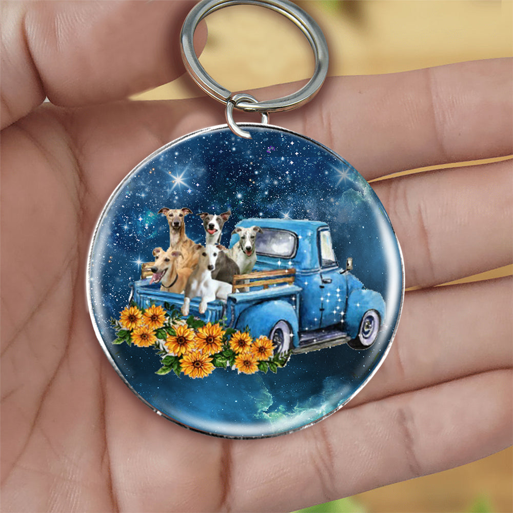 With Whippet TAKE THE TRIP CLASSIC-Round Resin Epoxy Metal Keychain
