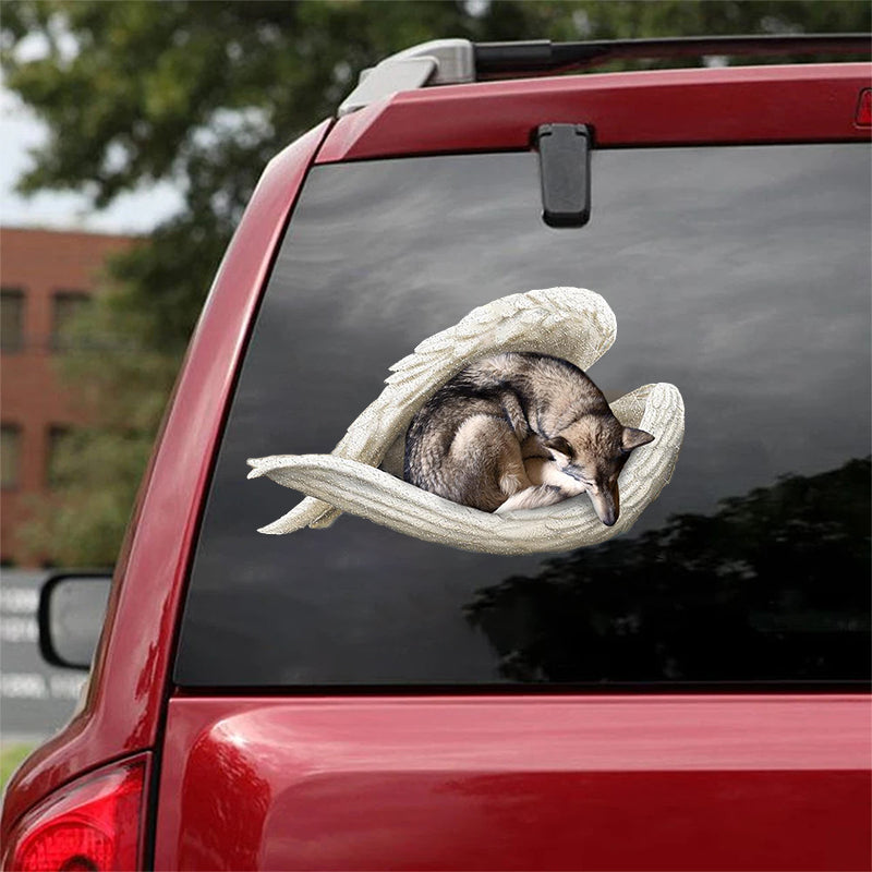 Wolfdog-sleeping angel CAR STICKER