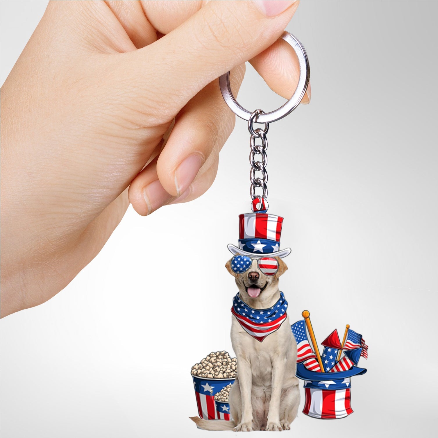 YELLOW Labrador-July Stuff Flat Acrylic Keychain