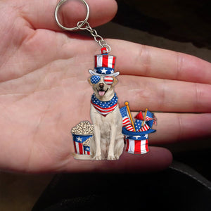 YELLOW Labrador-July Stuff Flat Acrylic Keychain
