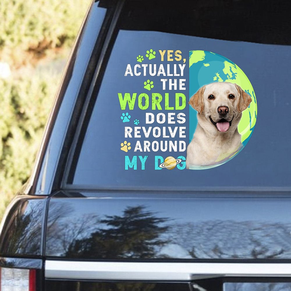 YELLOW Labrador Revolve Around Decal