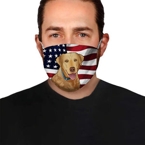 Yellow Labrador Retriever American Flag 1 EZ07 1504 Face Mask