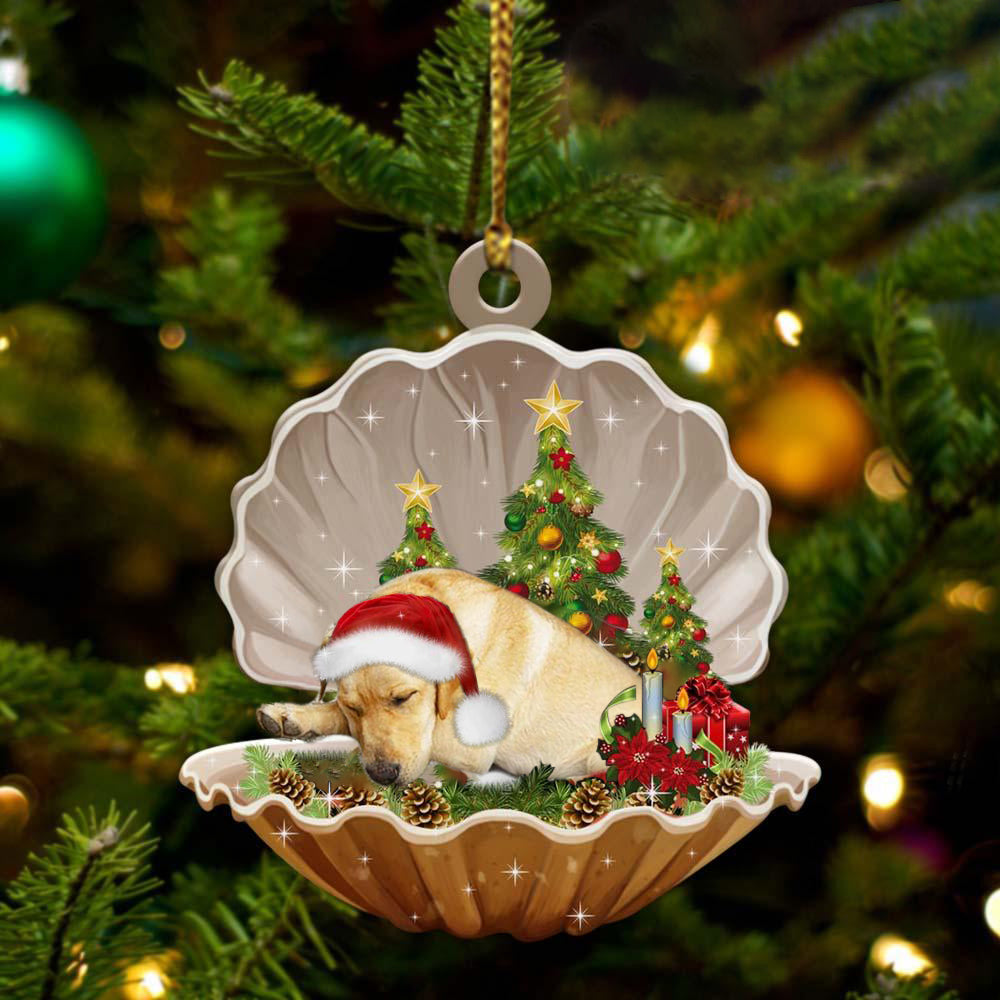 Yellow Labrador-Sleeping Pearl in Christmas Two Sided Ornament