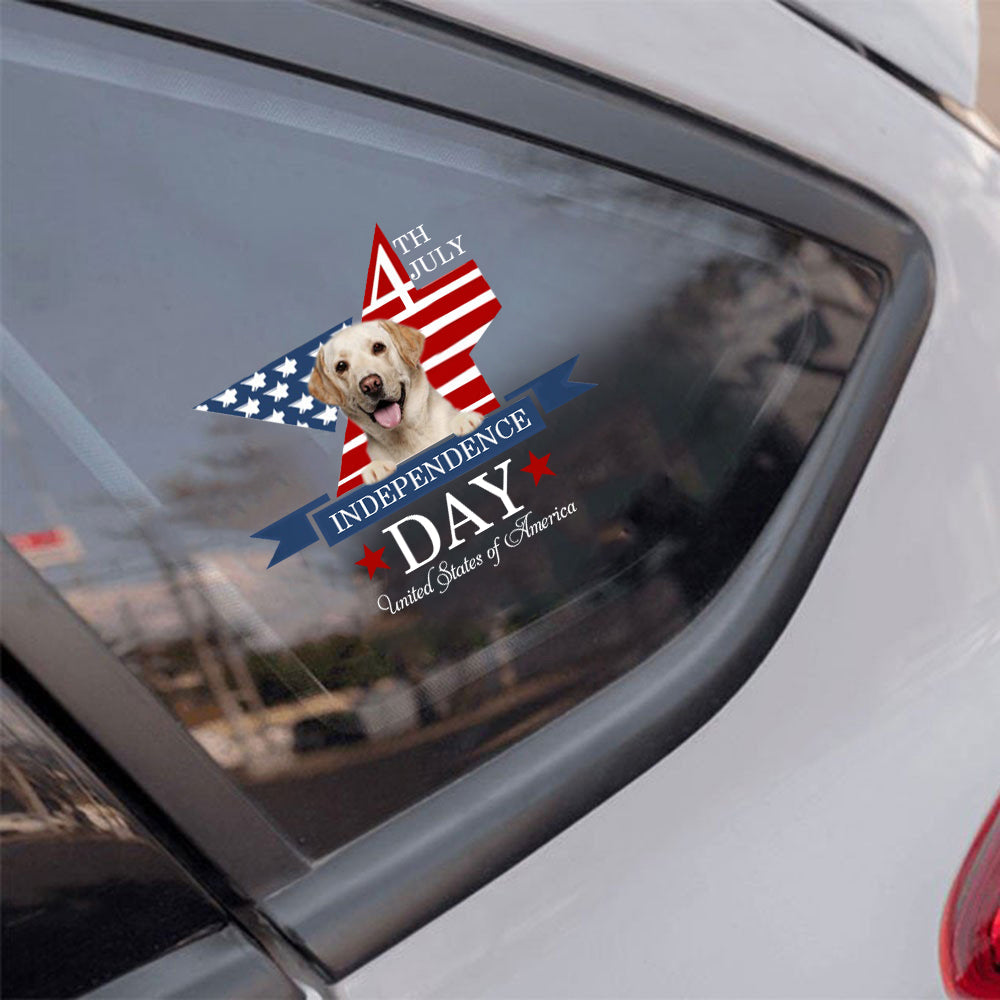 Yellow labrador-Independent Day2 Car Sticker