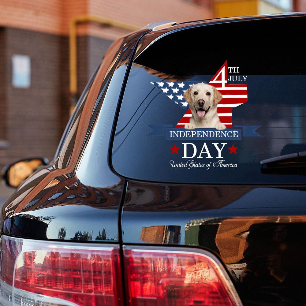 Yellow labrador-Independent Day2 Car Sticker