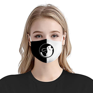 Ying Yang Cat And Dog EZ07 1403 Face Mask