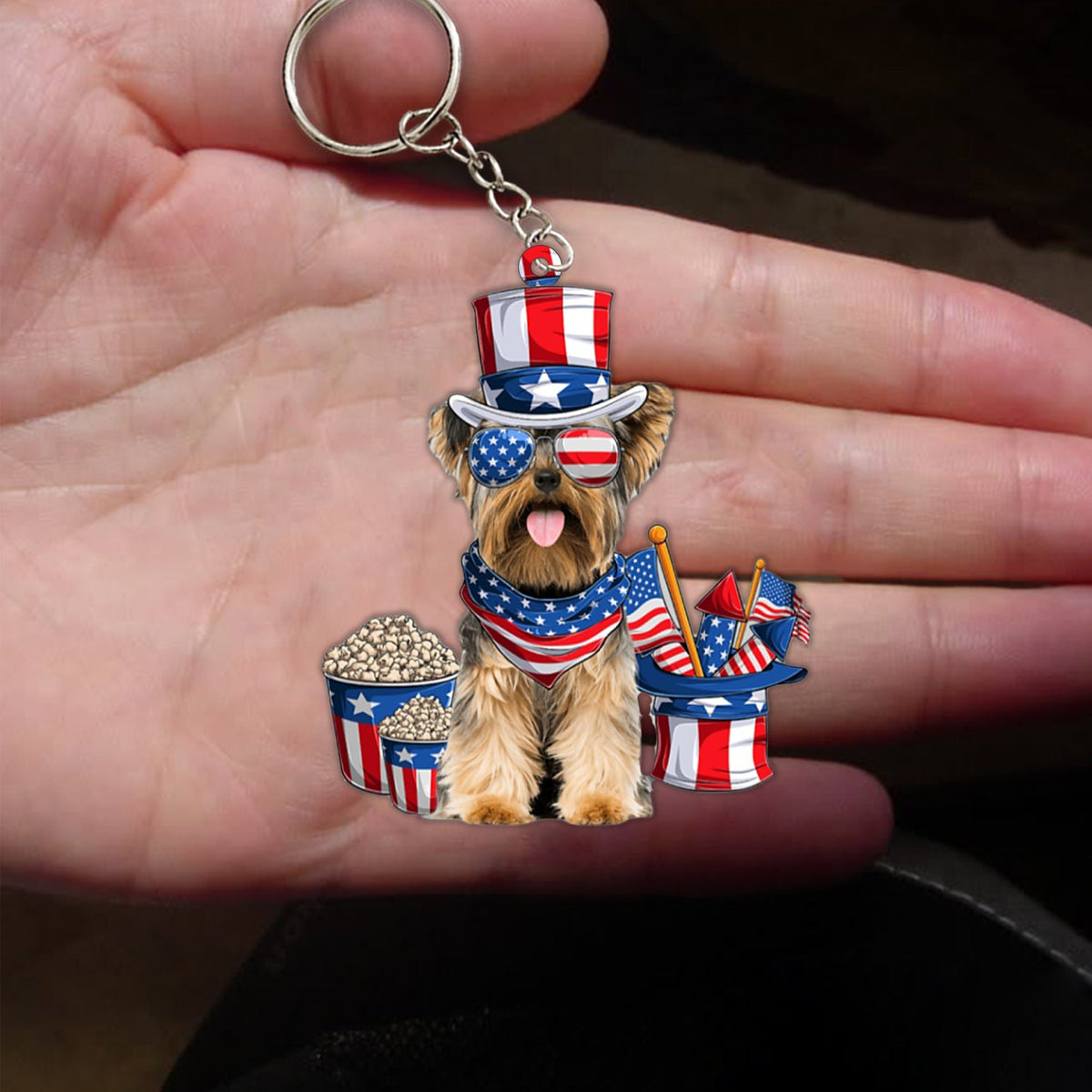 Yorkshire Terrier 1 -July Stuff Flat Acrylic Keychain