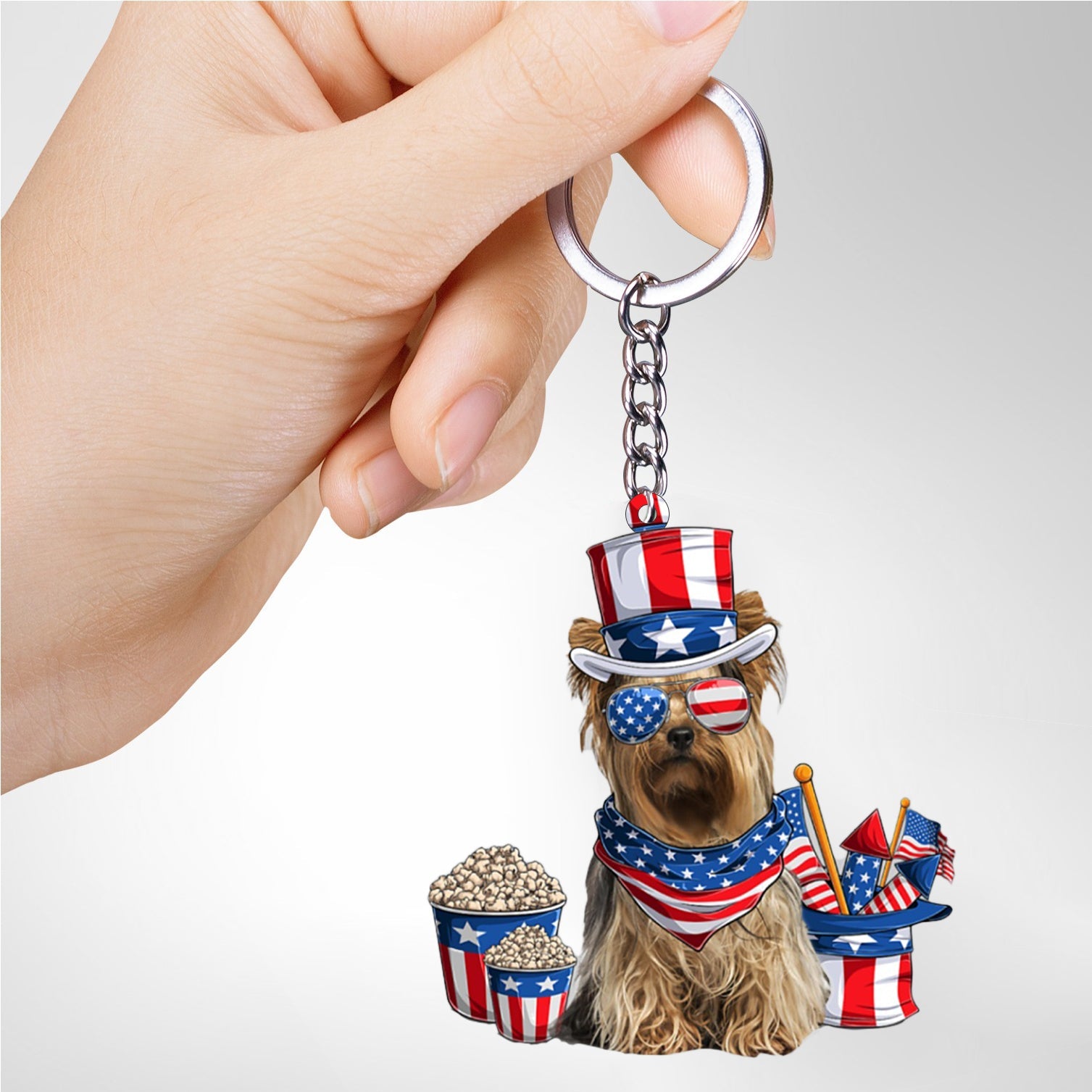 Yorkshire Terrier 2 -July Stuff Flat Acrylic Keychain