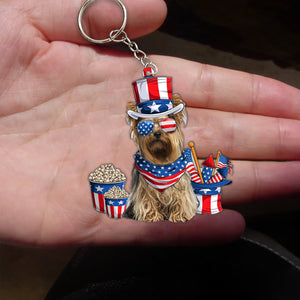 Yorkshire Terrier 2 -July Stuff Flat Acrylic Keychain