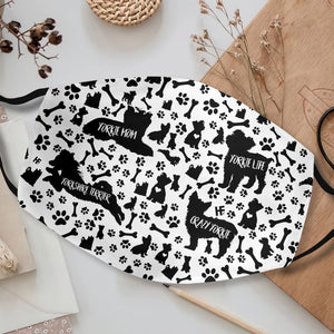Yorkshire Terrier Black &amp; White Pattern EZ07 1508 Face Mask