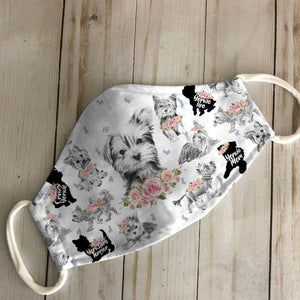 Yorkshire Terrier Floral Vintage EZ07 2606 Face Mask Ver B
