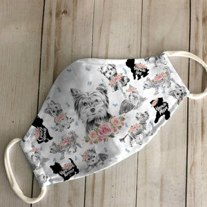 Yorkshire Terrier Floral Vintage EZ07 2606 Face Mask Ver A