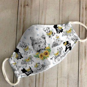 Yorkshire Terrier Sunflower EZ07 2606 Face Mask Ver A