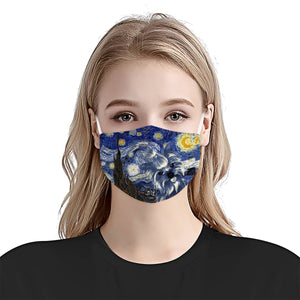 Yorkshire Terrier Dog Portrait Starry Night Styles EZ02 1804 Face Mask