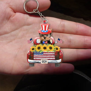 Yorkshire-USA Truck Flat Acrylic Keychain