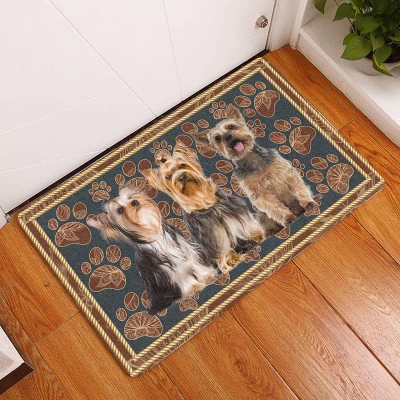 Yorkshire Terrier-Flower Paw Doormat