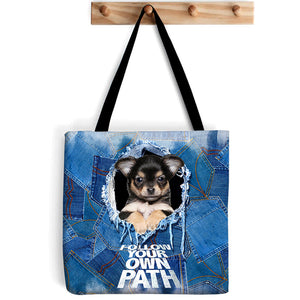 Yorkshire Terrier-Follow Your Own Path-Cloth Tote Bag