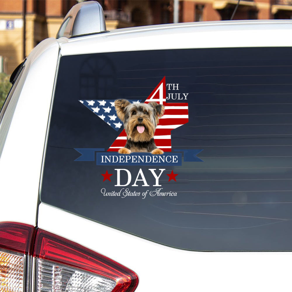 Yorkshire Terrier-Independent Day2 Car Sticker