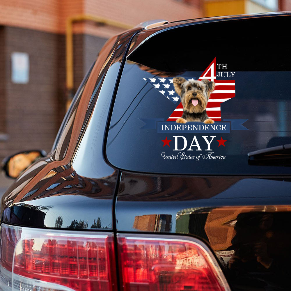 Yorkshire Terrier-Independent Day2 Car Sticker