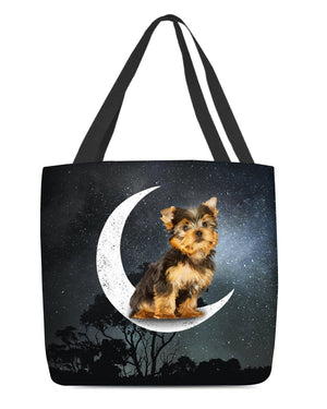 Yorkshire Terrier-Sit On The Moon-Cloth Tote Bag