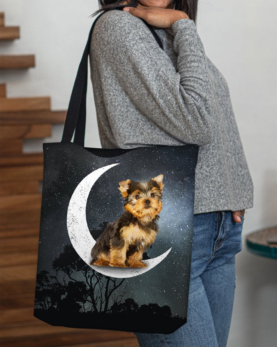 Yorkshire Terrier-Sit On The Moon-Cloth Tote Bag