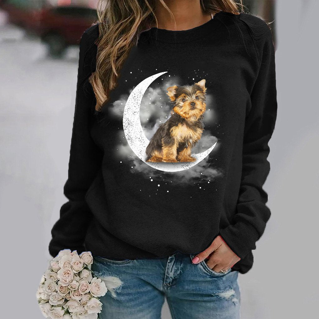 Yorkshire Terrier -Sit On The Moon- Premium Sweatshirt