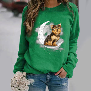 Yorkshire Terrier -Sit On The Moon- Premium Sweatshirt