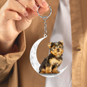 Yorkshire Terrier-Sit On The Moon Keychain