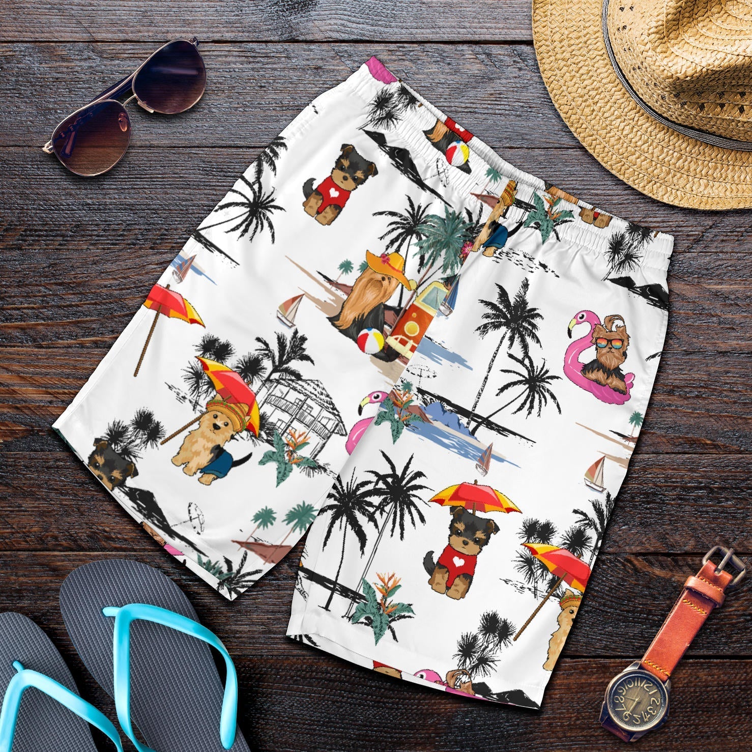 Yorkshire Terrier-Summer Beach Mens Shorts