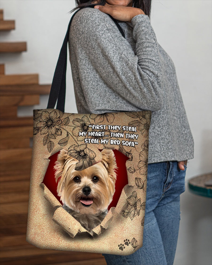 Yorkshire Terrier-Torn Cloth Tote Bag