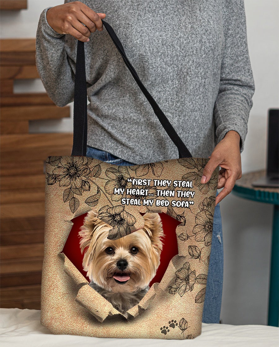 Yorkshire Terrier-Torn Cloth Tote Bag