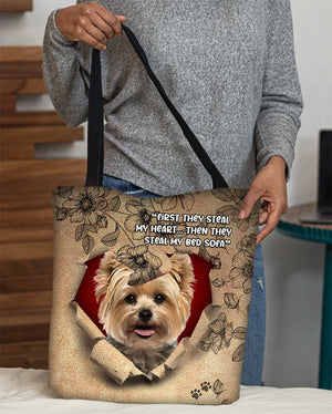 Yorkshire Terrier-Torn Cloth Tote Bag