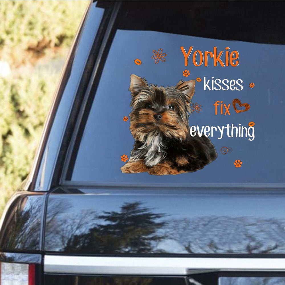 Yorkshire Terrier 1-Kiss Fix Everything Decal