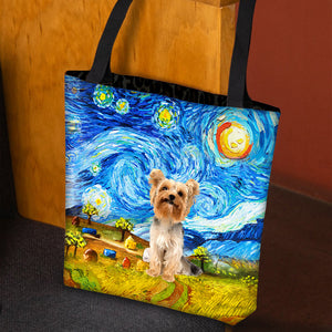 Yorkshire Terrier 1-Oil Painting-Cloth Tote Bag