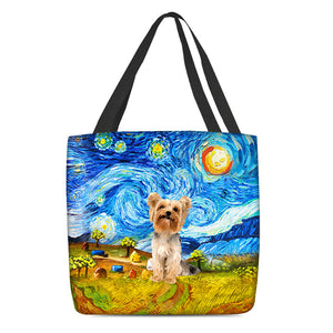 Yorkshire Terrier 1-Oil Painting-Cloth Tote Bag