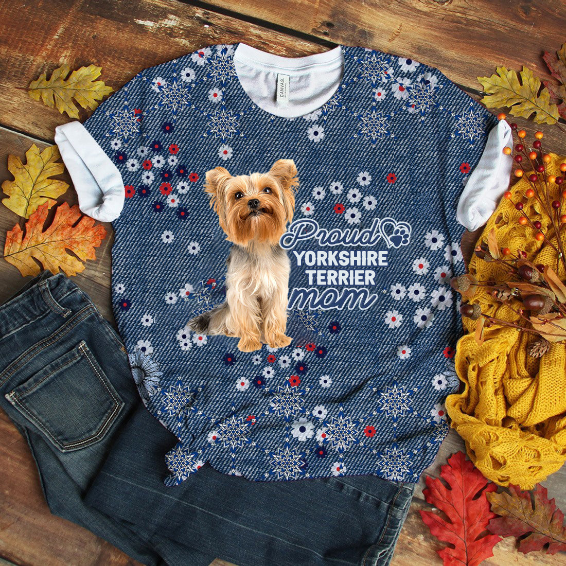 Yorkshire Terrier 1-Pround Mom T-shirt