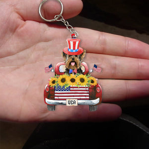 Yorkshire Terrier 1-USA Truck Flat Acrylic Keychain