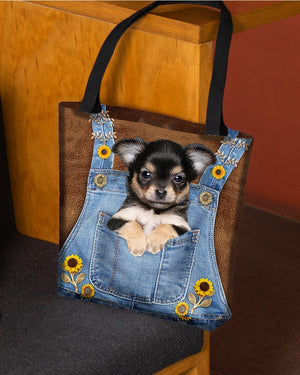 Yorkshire Terrier 1 And Sunflower-Cloth Tote Bag