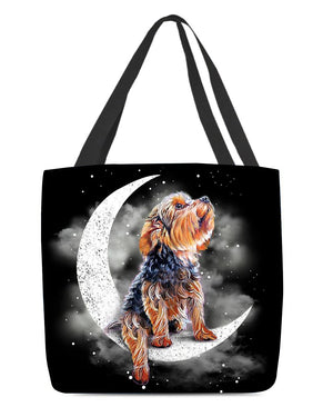 Yorkshire Terrier1 Sit On The Moon With Starts-Cloth Tote Bag