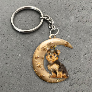 Yorkshire Terrier 2-Dog & Moon Flat Acrylic Keychain