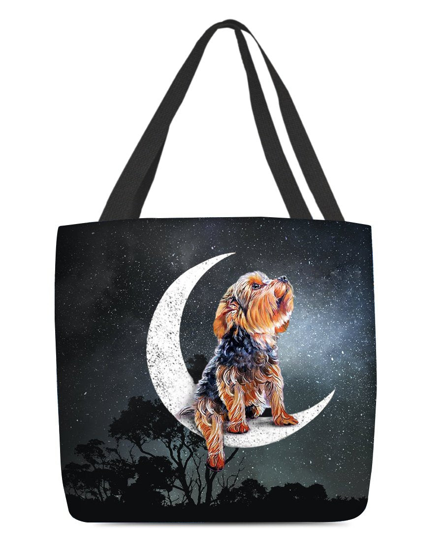 Yorkshire Terrier2-Sit On The Moon-Cloth Tote Bag